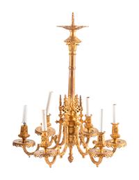 A French Gilt Bronze Six-Light Chandelier
