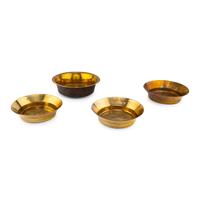 Four Brass Alms Dishes