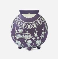 A Wedgwood Black Dip Jasperware Moon Flask Vase UK, late 19th century
