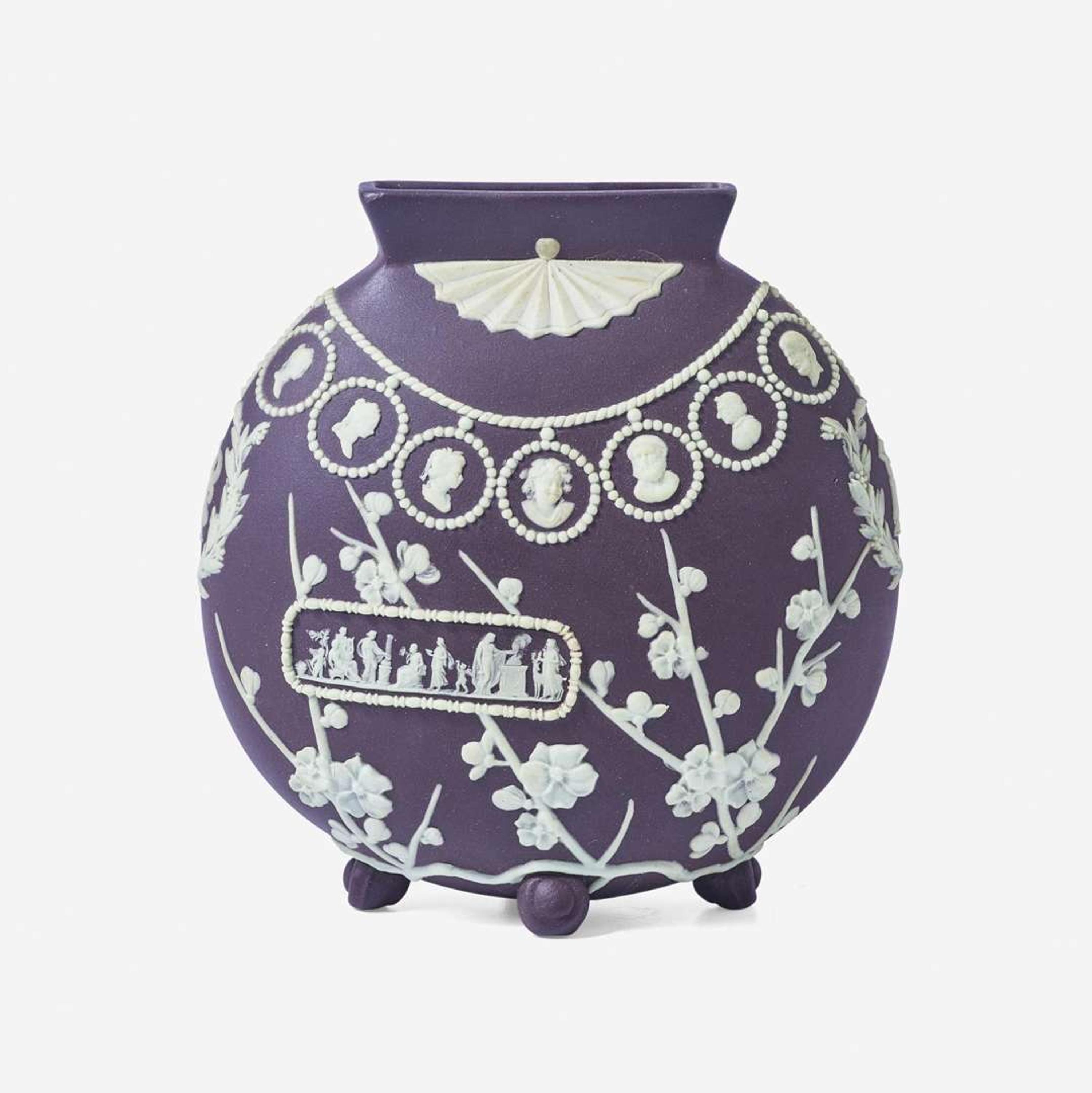 A Wedgwood Black Dip Jasperware Moon Flask Vase UK, late 19th century