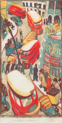 Lill Tschudi, (Swiss, 1911-1999), London Buses, 1949