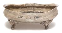 A Continental Silverplate Jardiniere Height 7 3/4 x width 20 x depth 14 3/4 inches. — 19TH CENTURY
