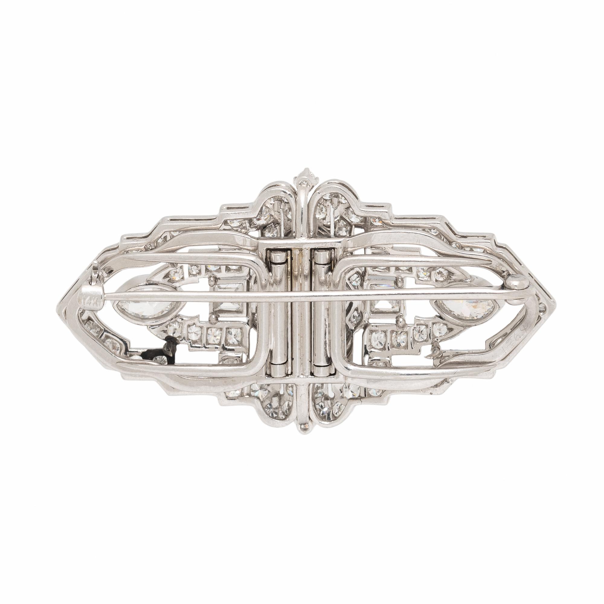 Art Deco, Diamond and Platinum Convertible Dress Clips