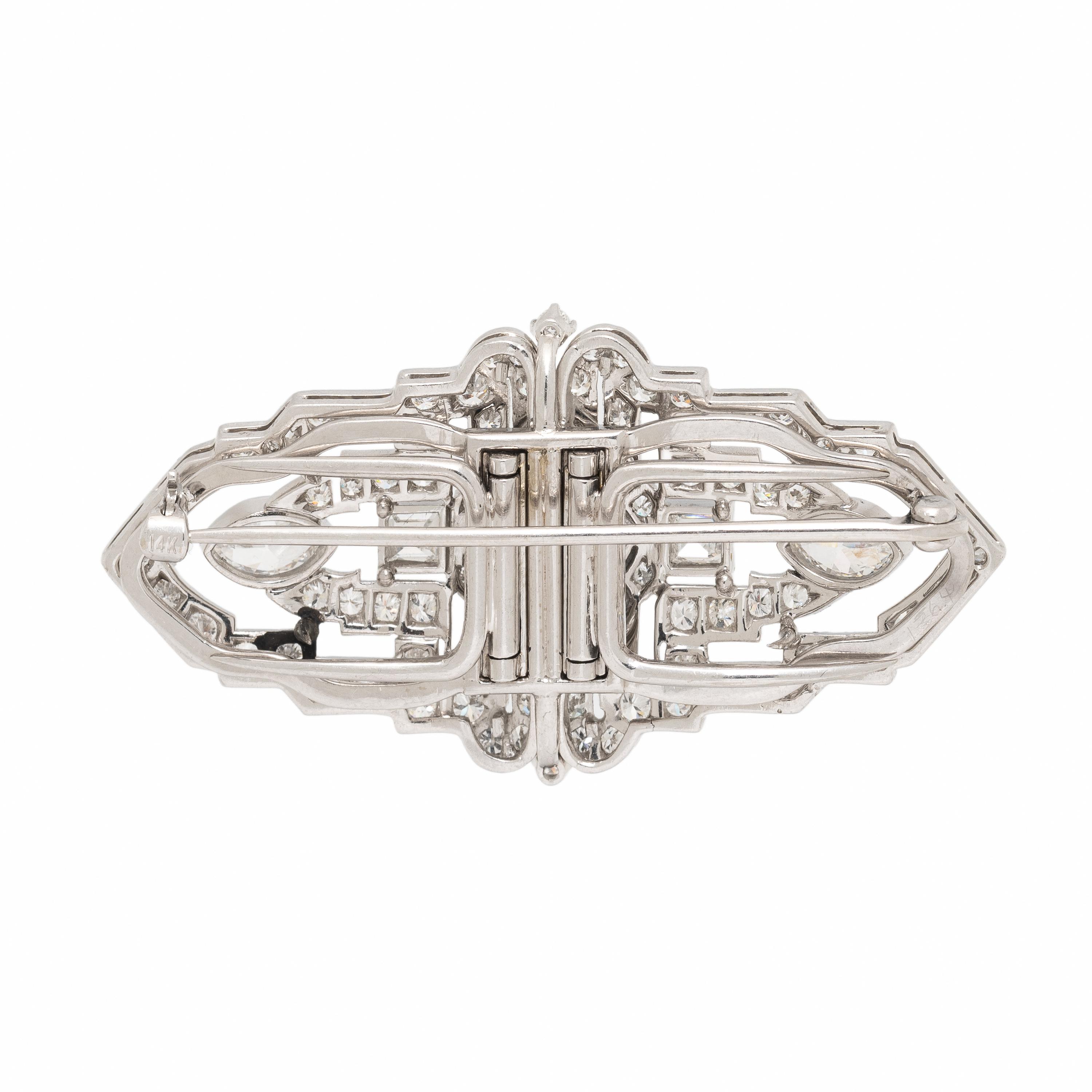 Art Deco, Diamond and Platinum Convertible Dress Clips