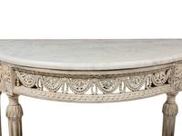 A Louis XVI White-Painted Marble-Top Console Table