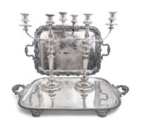 A Group of Four English Silver-Plate Table Articles