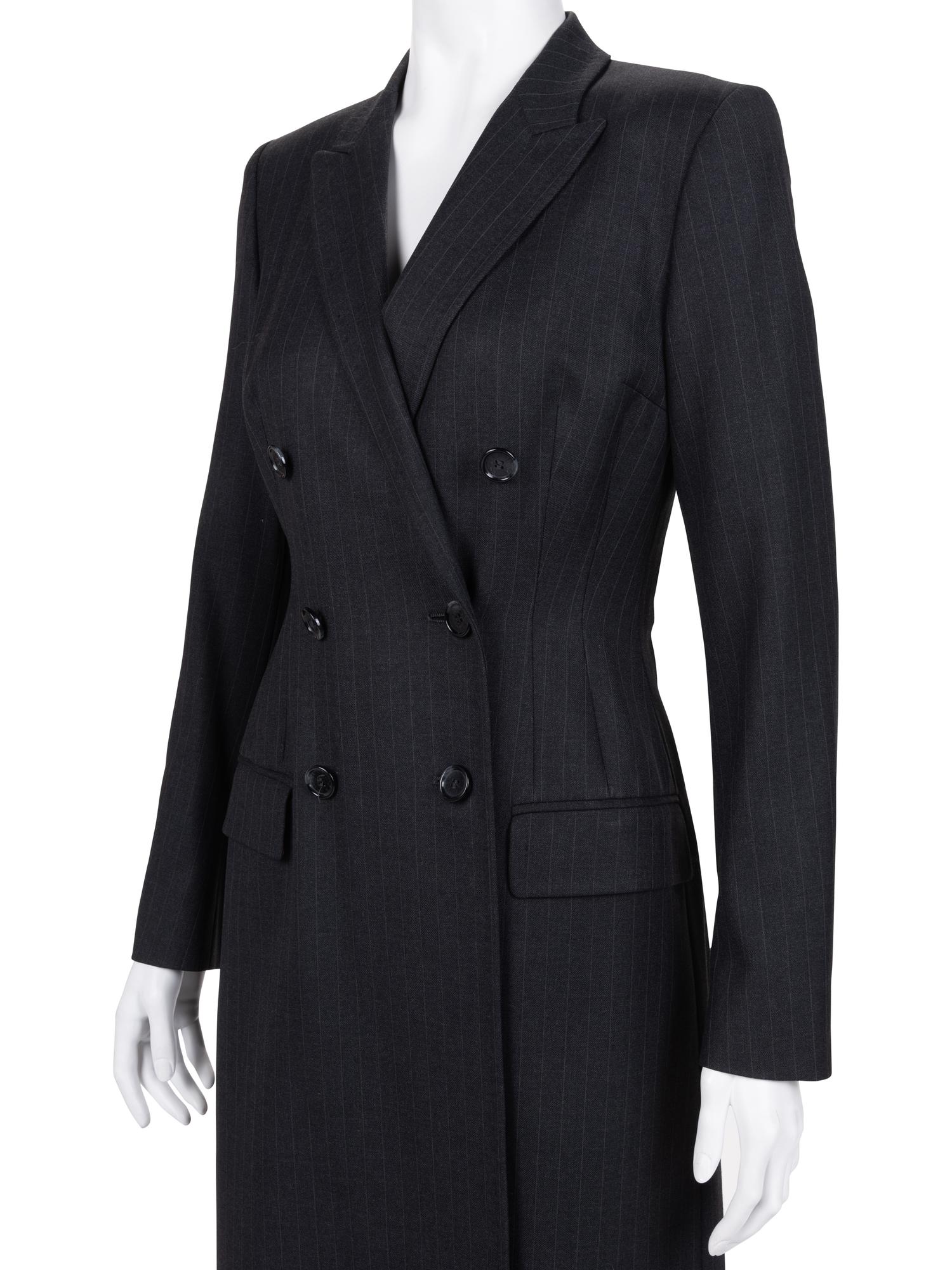 Dolce & Gabbana Pinstripe Long Coat and Pants Ensemble, 1990-2000s
