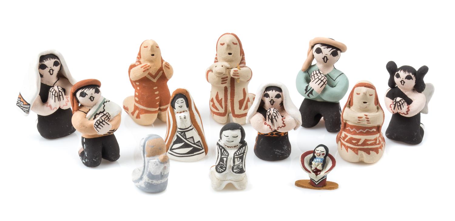 A Group of Native American Pottery Figures Height of tallest 2 1/4 inches. — Various Makers