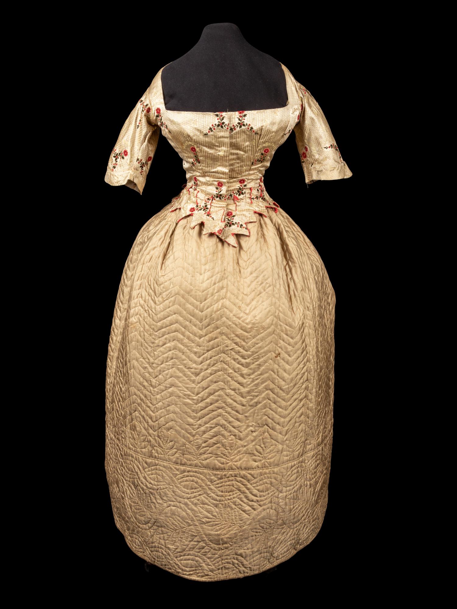 Two Mid-Victorian Items: Bodice and Quilted Petticoat, 1850-70s