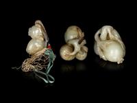 Three Chinese Jade Carvings of Fruits