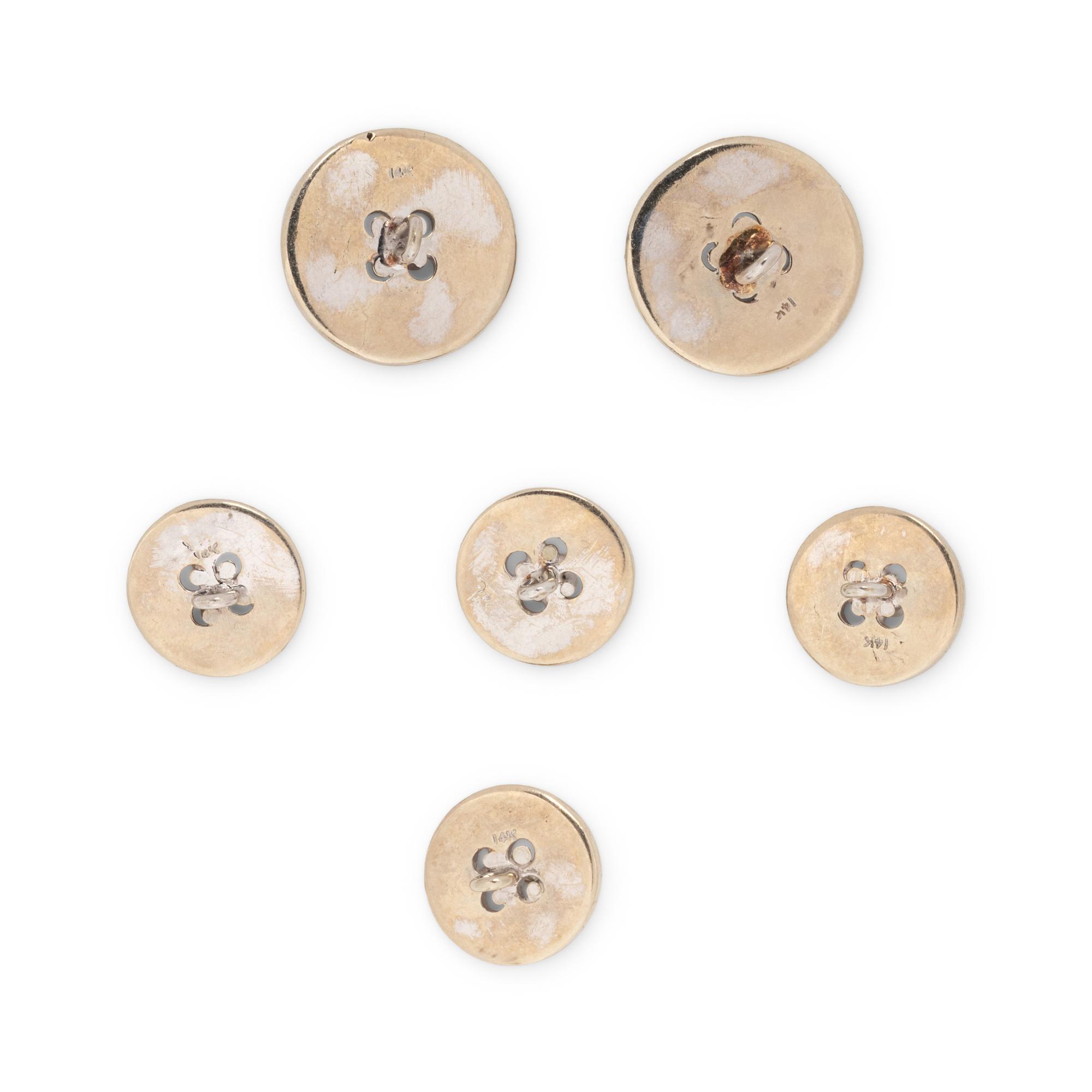 WHITE GOLD TUXEDO BUTTON SET
