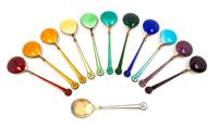 A Set of 24 Danish Enameled Spoon and Forks Length 5 inches. — David Anderson, 20th Century