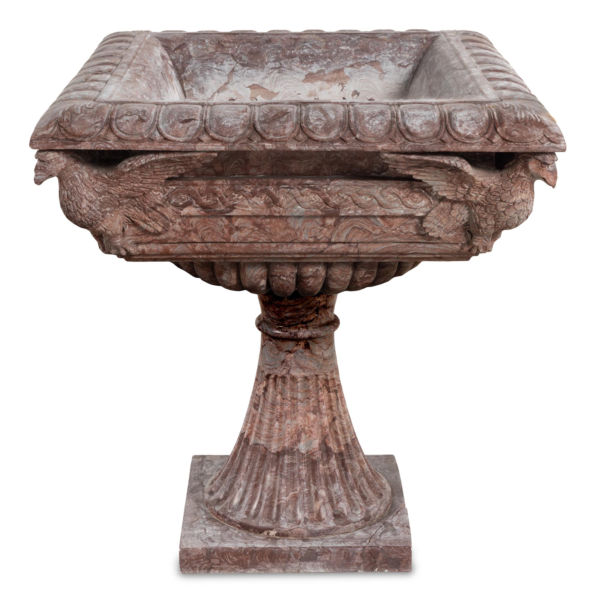 A Pair of Italian Neoclassical Style Red Marble Jardinières