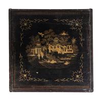 A Chinese Export Gilt and Black Lacquered Box
