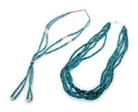 Pueblo Multi-Strand Rolled Turquoise Necklaces