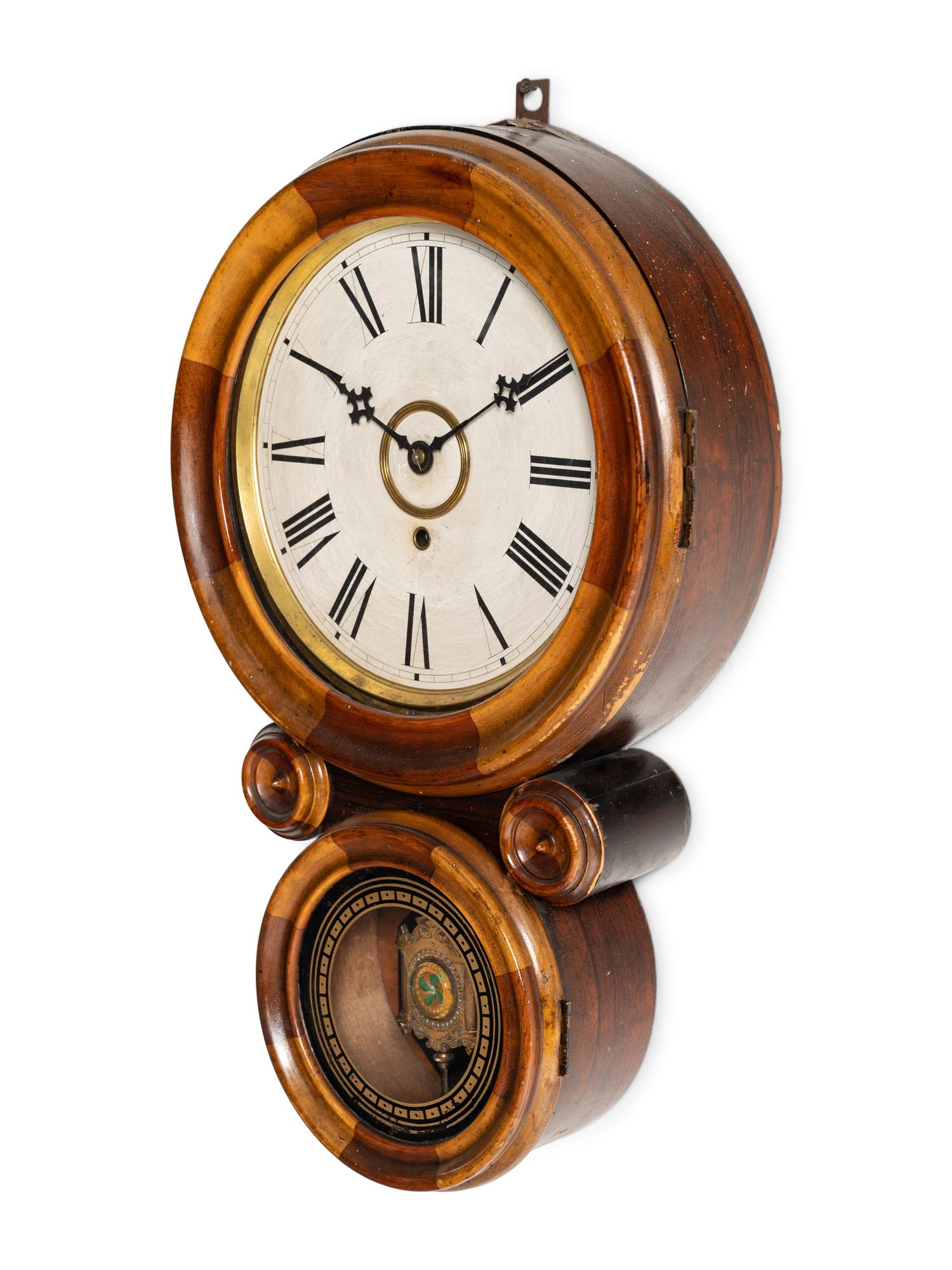 A William Gilbert Églomisé Decorated Wall Clock