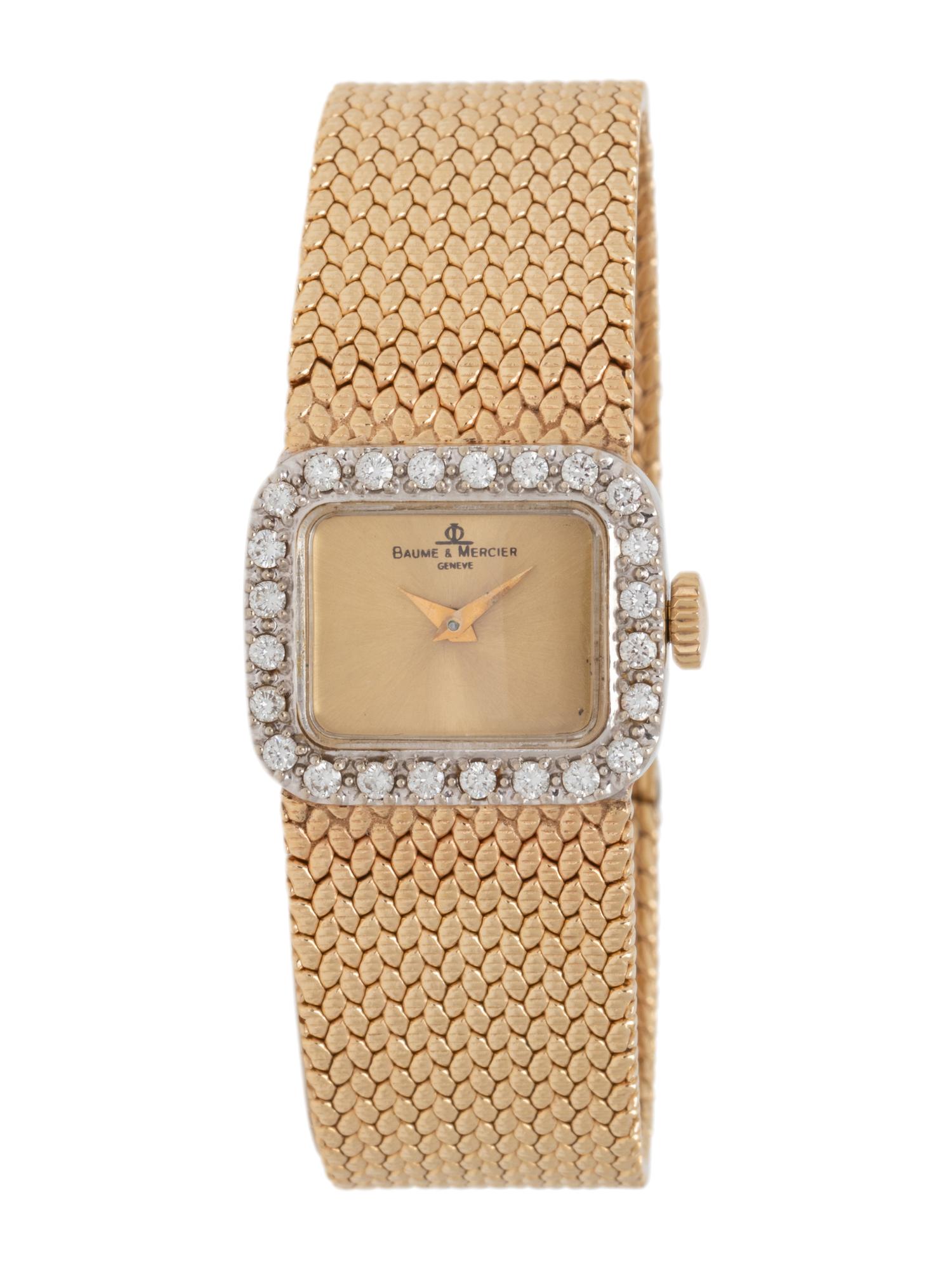 BAUME & MERCIER, 14K YELLOW GOLD AND DIAMOND WATCH