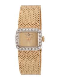 BAUME & MERCIER, 14K YELLOW GOLD AND DIAMOND WATCH