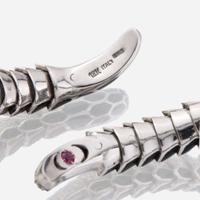 An eighteen karat white gold, diamond, and enamel bangle, Roberto Coin