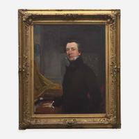 British School (19th Century) Portrait of a Scholar at His Desk, Bust-Length