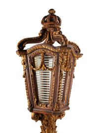 A Pair of Large Venetian Painted and Parcel Gilt Gondola Lanterns