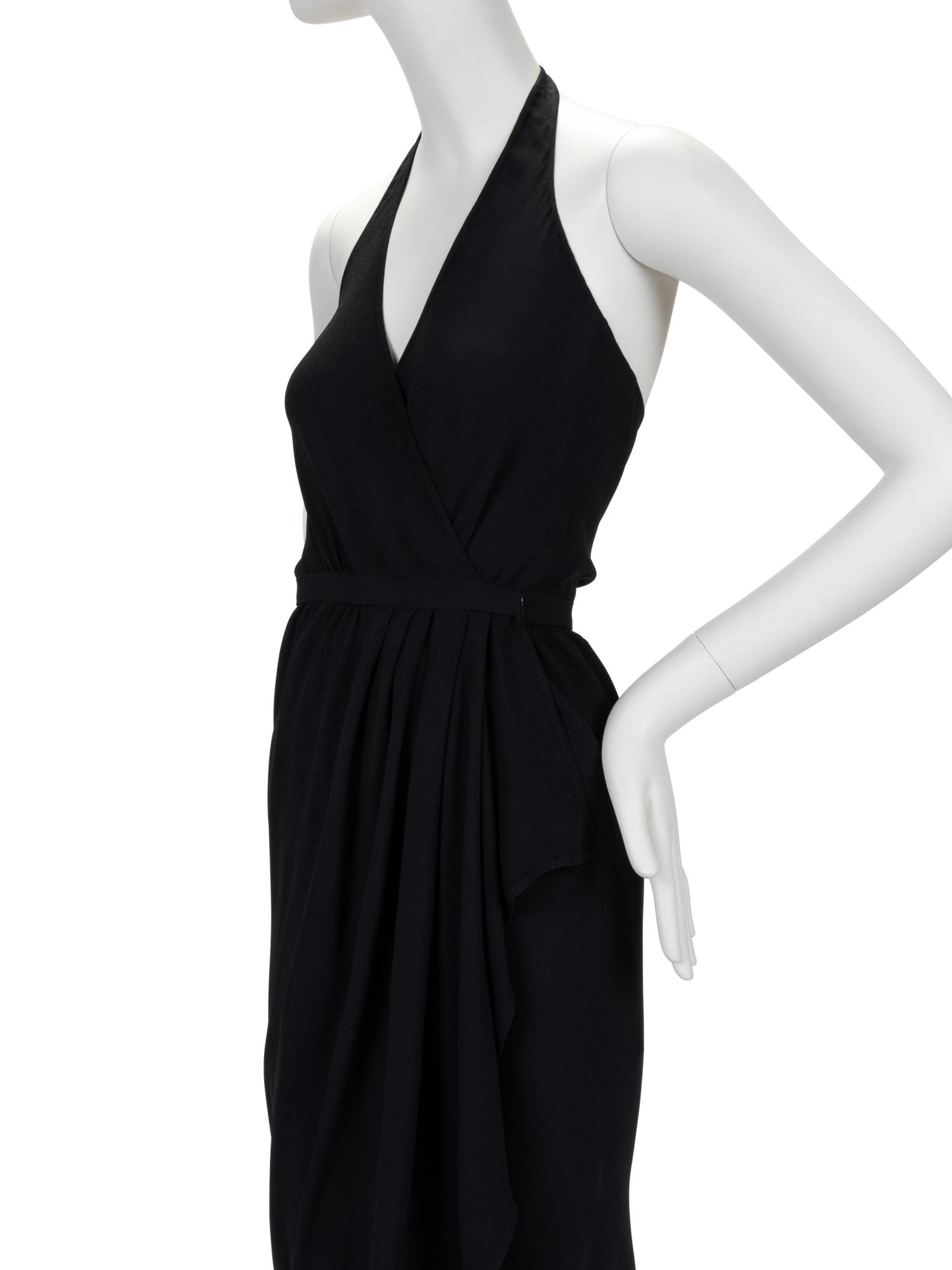 Halston Black Halter Dress, 1970s