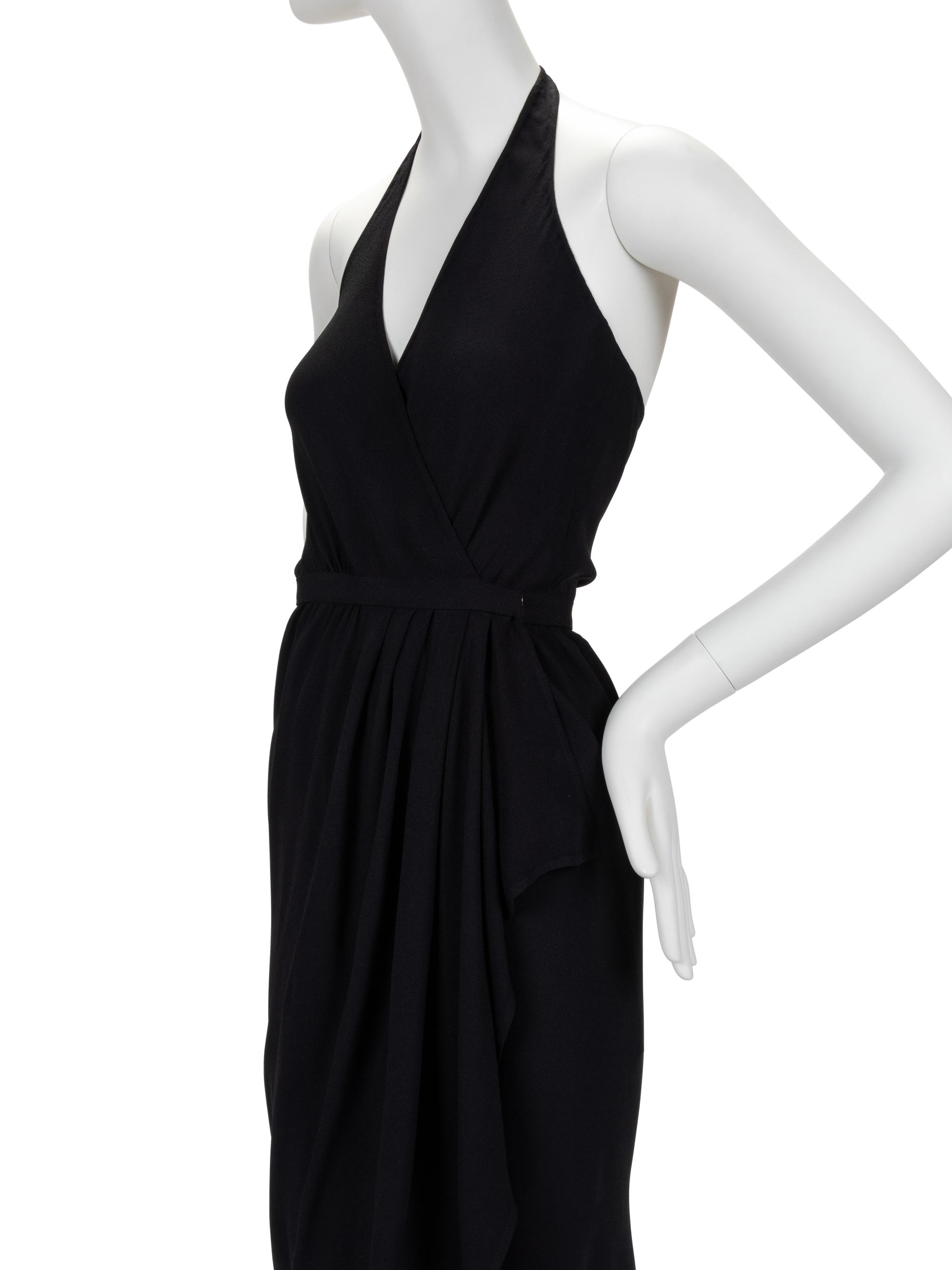 Halston Black Halter Dress, 1970s