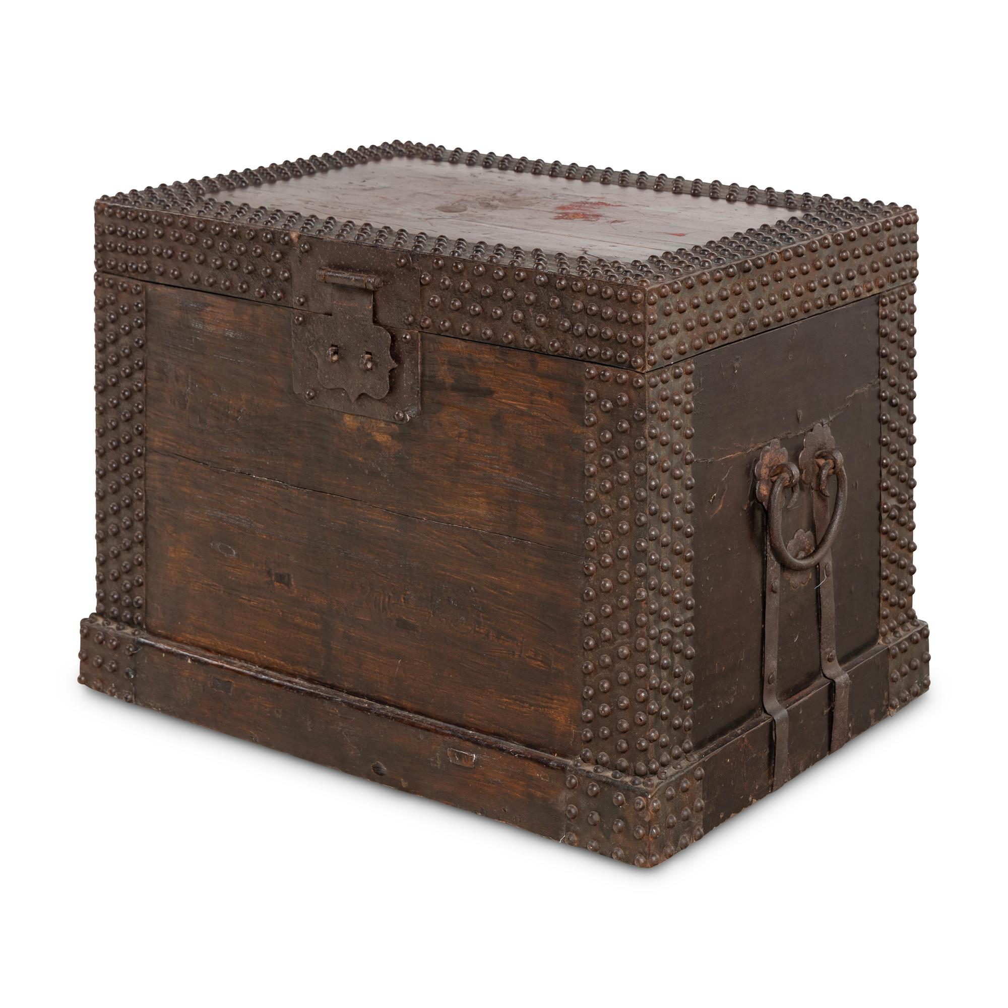 An Indian Iron-Mounted Teak Chest