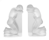 A Pair of Lalique Bookends Height 8 3/4 inches. — SECOND HALF 20TH CENTURY