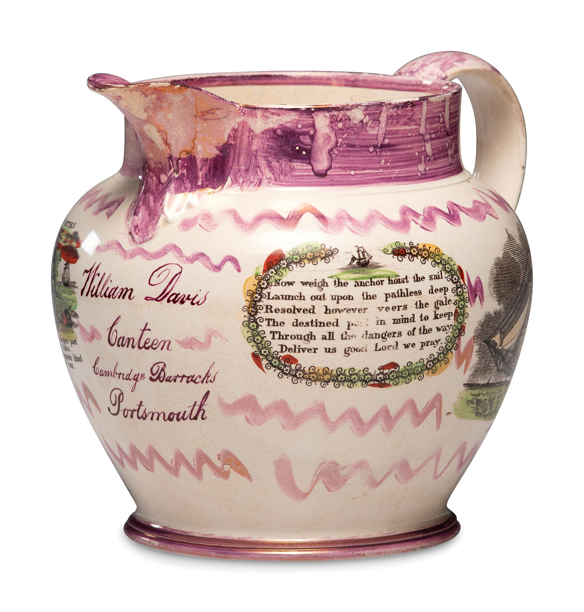 A Sunderland Transfer-Printed Lustreware Jug