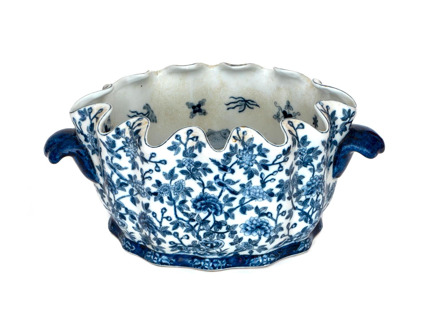 A Chinese Blue and White Transfer-Printed Porcelain Montieth — 20TH CENTURY