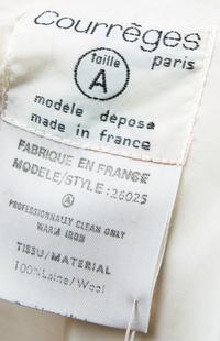A Courreges Cream Wool Dress, Size A.