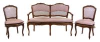 A Louis XV Style Walnut Salon Suite Width of settee 50 inches. — LATE 19TH CENTURY