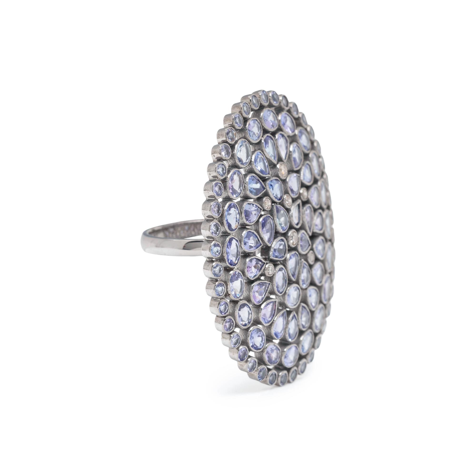 TANZANITE AND DIAMOND RING