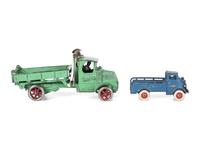 Two Arcade Painted Cast Iron Toy Trucks