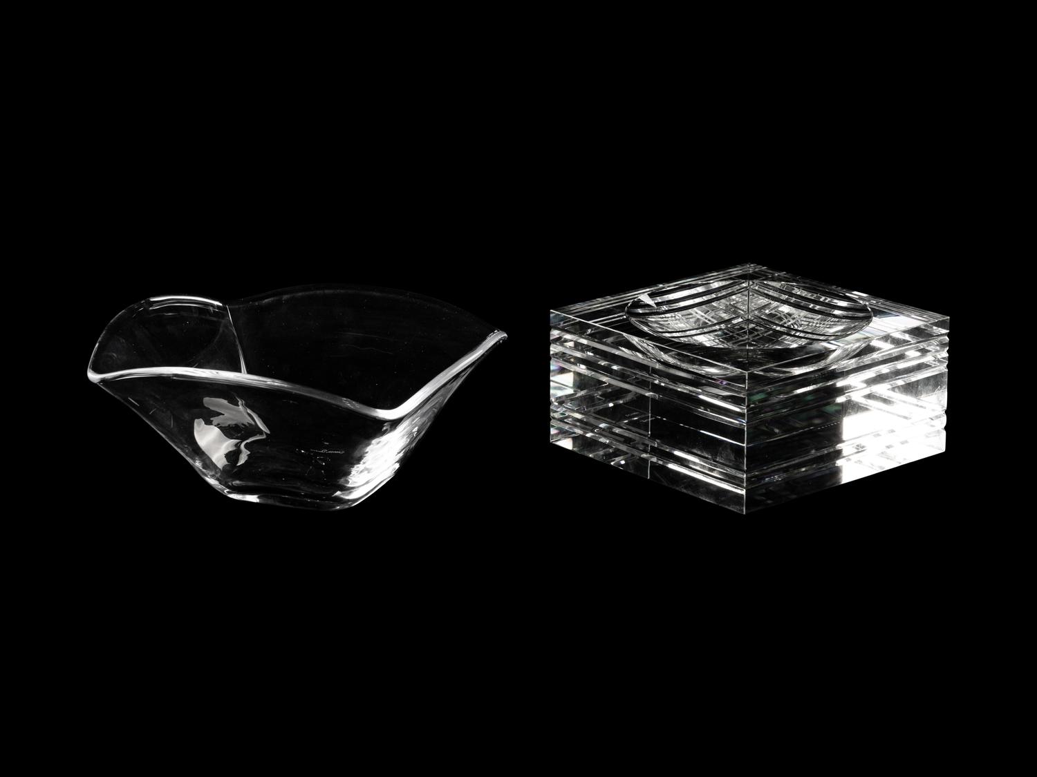 Three Simon Pearce Glass Articles and a Veritas Ashtray