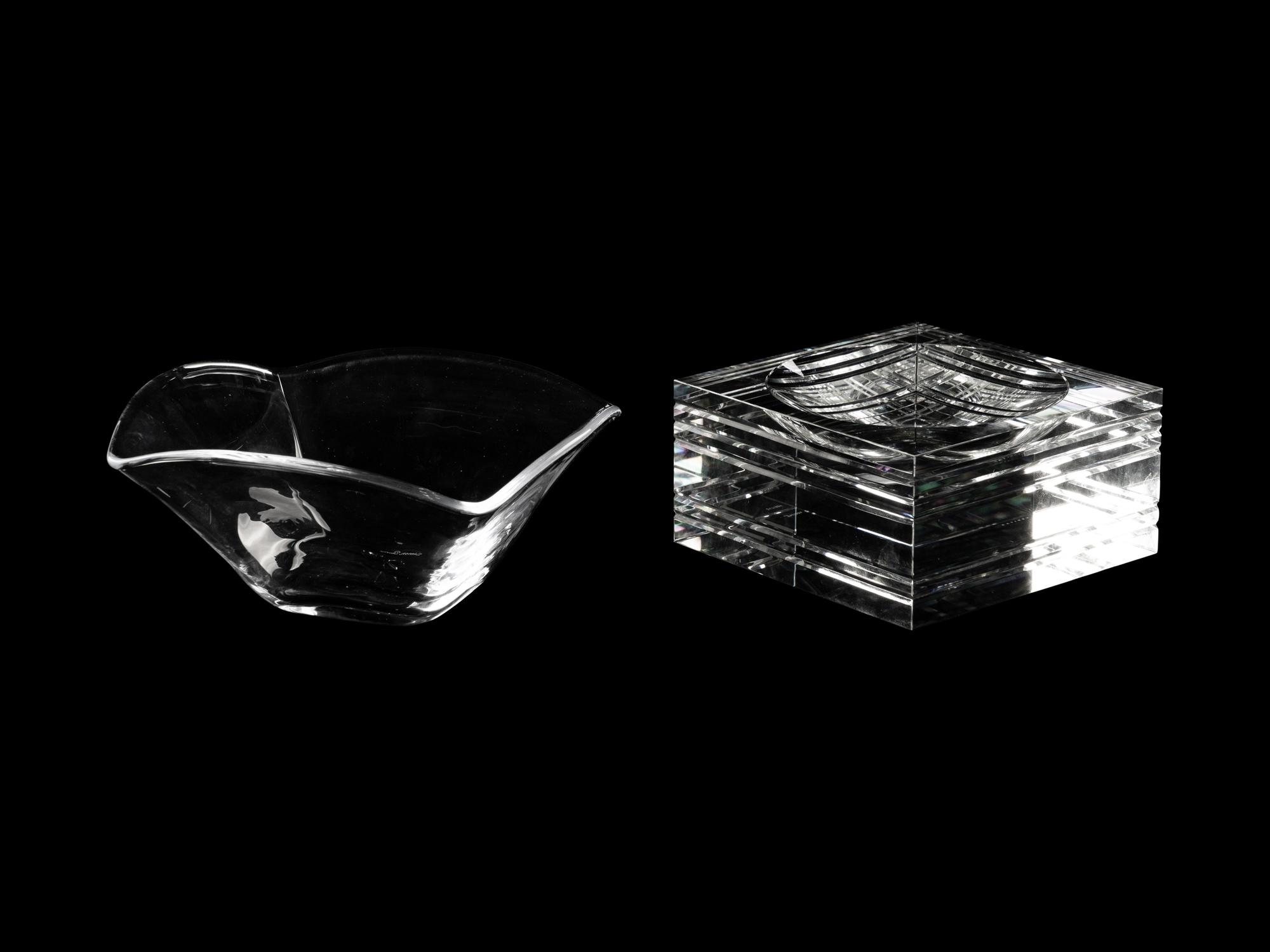 Three Simon Pearce Glass Articles and a Veritas Ashtray