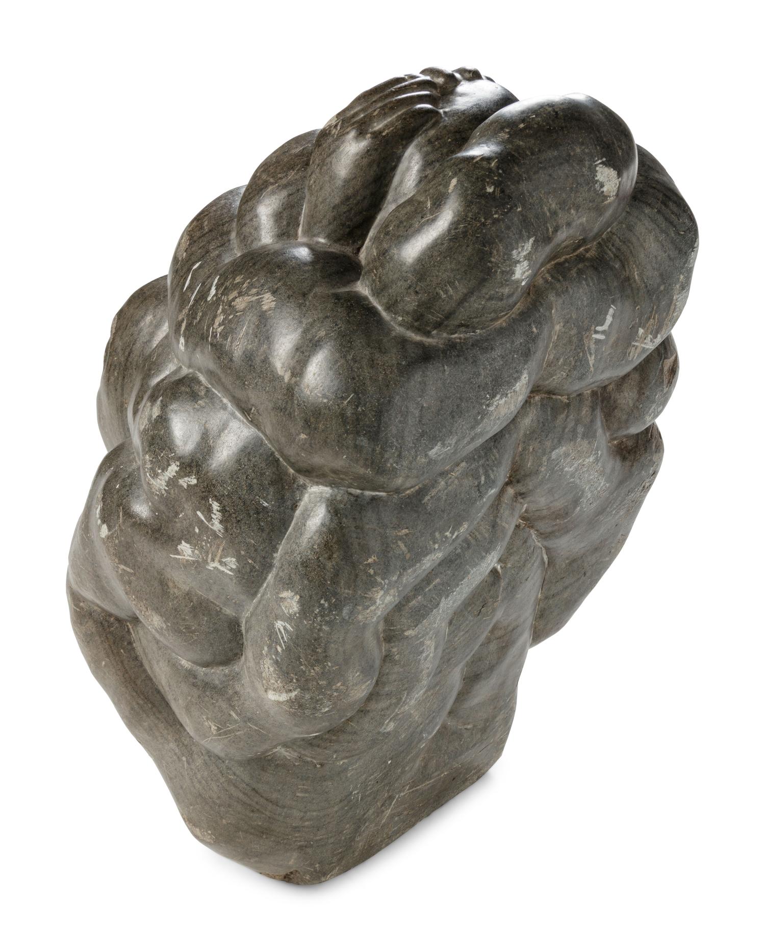 A Large Inuit Carved Stone Figural Group