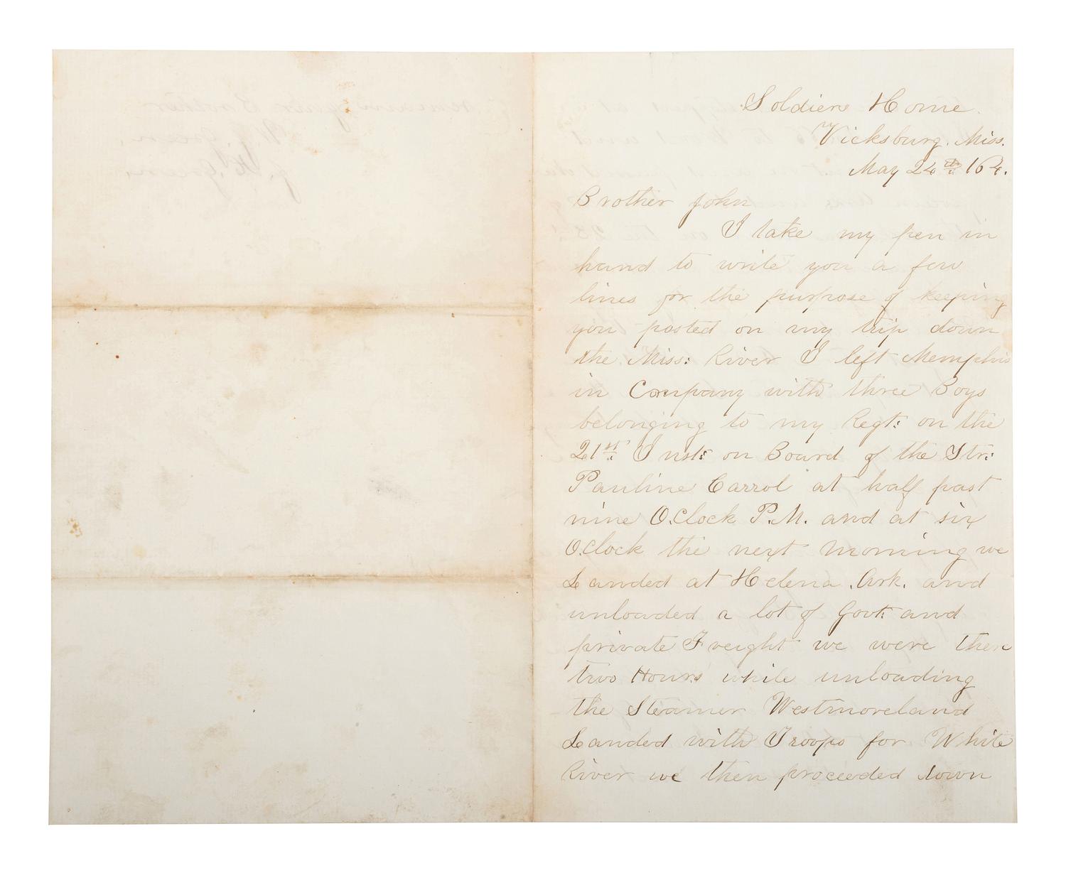 [CIVIL WAR - NAVY]. A group of 4 documents with Vicksburg and Mississippi Squadron interest, comprising: