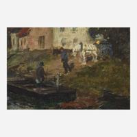 Frits Thaulow (Norwegian, 1847–1906) Canal in Spring