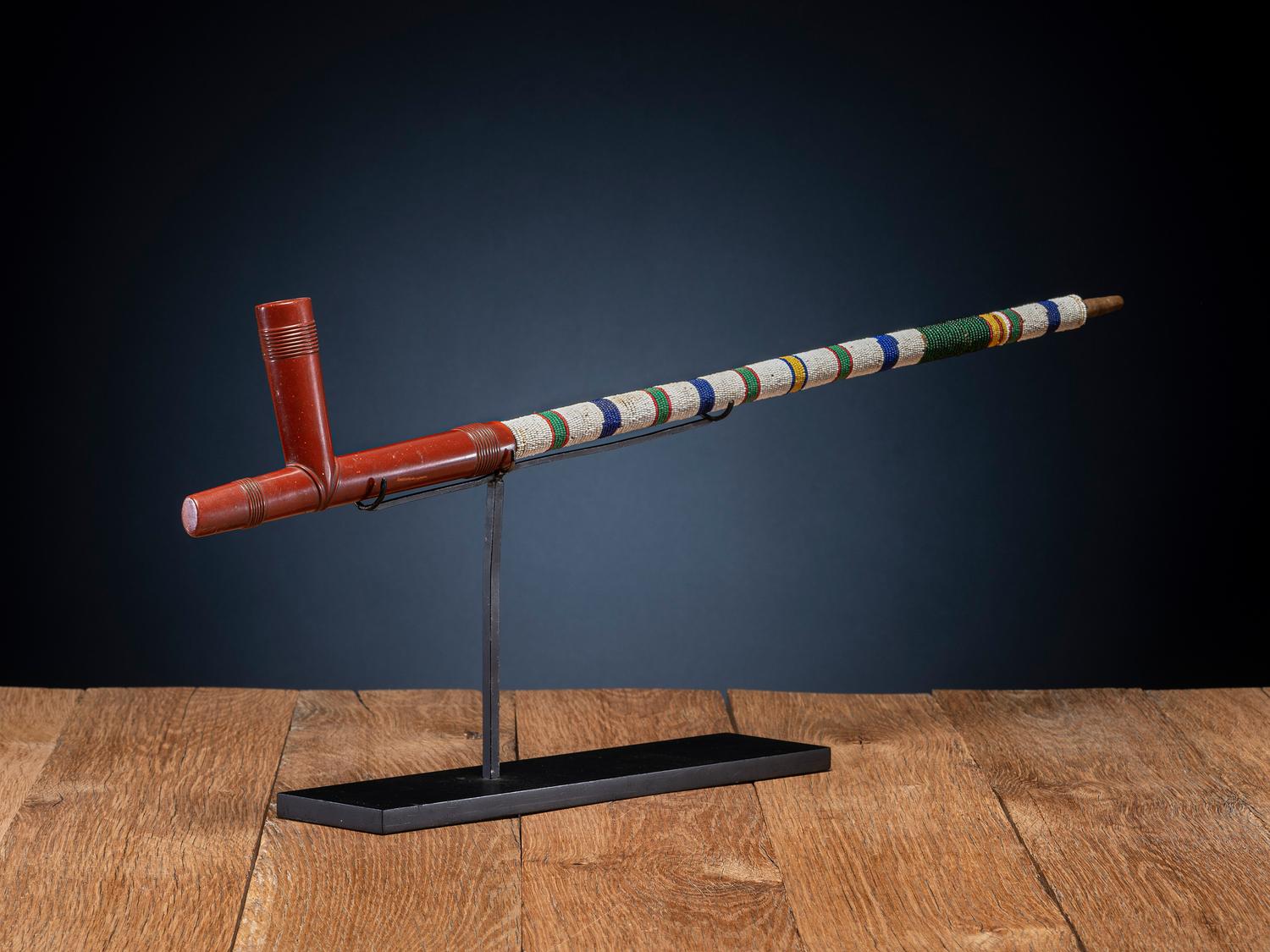 Sioux Beaded Pipe Stem, with Catlinite Pipe Bowl