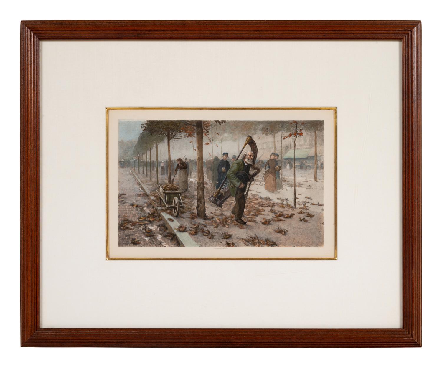 A Pair of Photogravure Prints after Autumn in Paris , 1890, by Childe Hassam (American, 1859–1935)