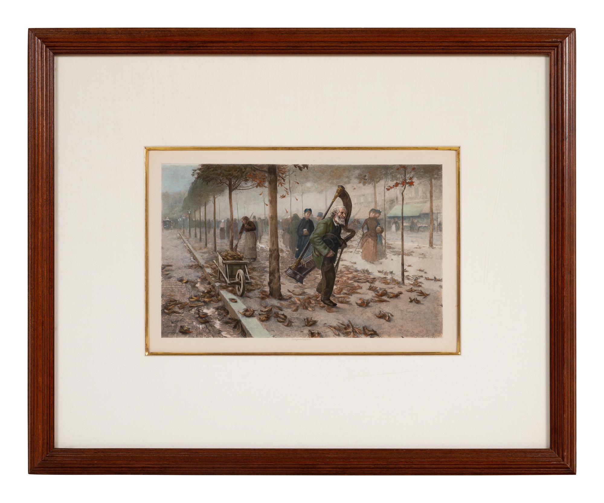 A Pair of Photogravure Prints after Autumn in Paris , 1890, by Childe Hassam (American, 1859–1935)
