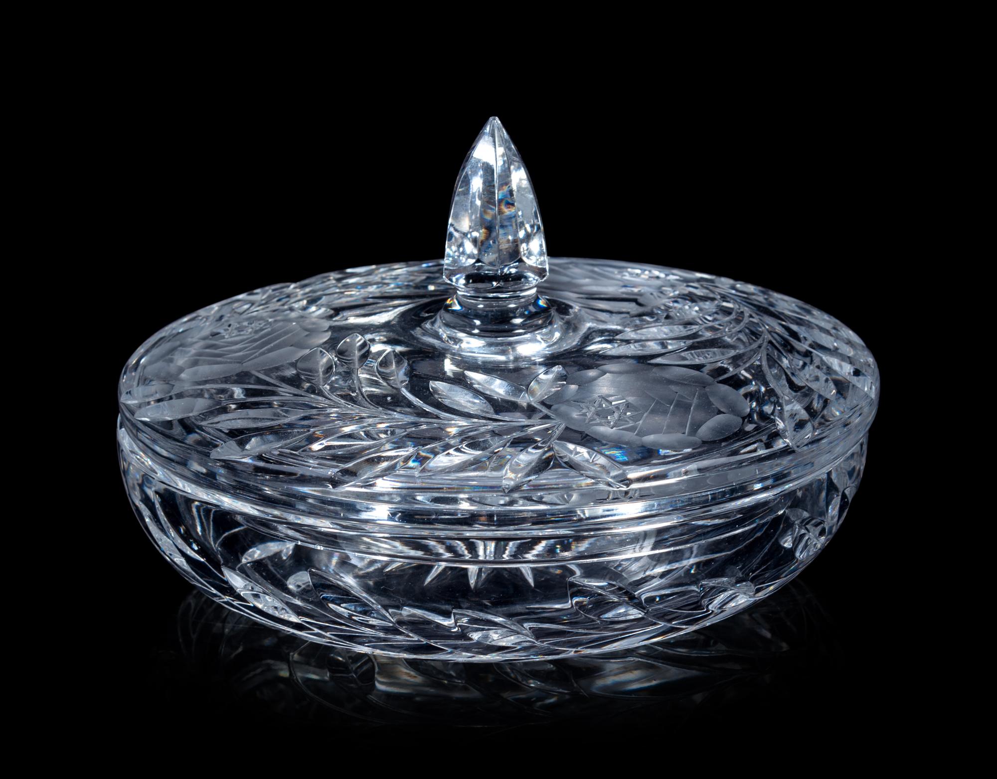 A Group of Eleven Cut and Molded Glass Serving Articles