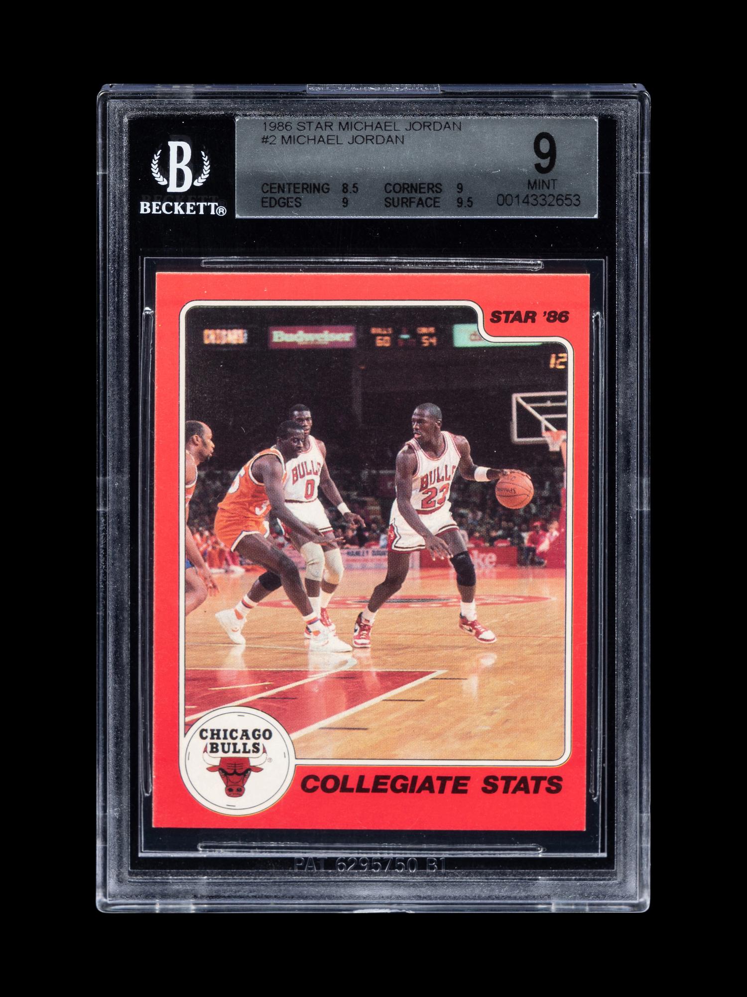 A 1986 Star Michael Jordan Set Break Basketball Card No. 2 Collegiate Stats (BGS 9 MINT, 9.5 Subgrade)