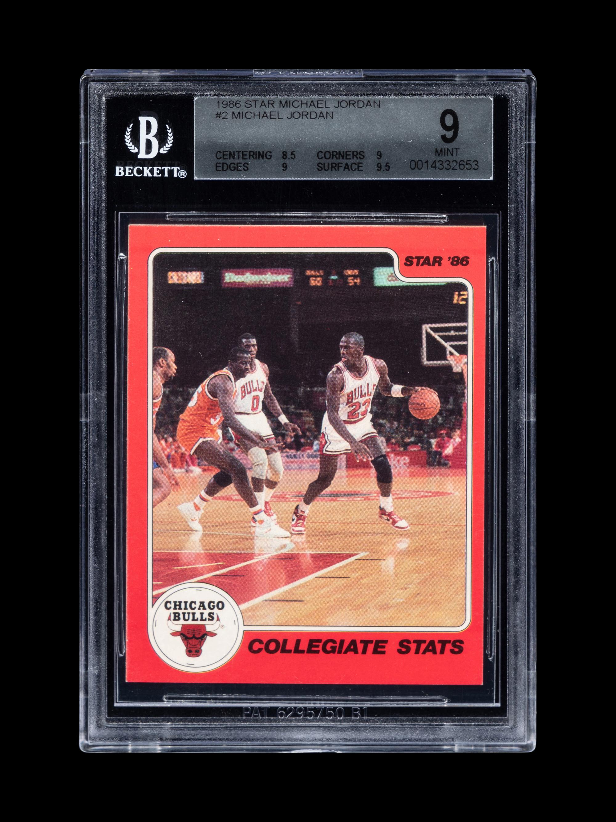 A 1986 Star Michael Jordan Set Break Basketball Card No. 2 Collegiate Stats (BGS 9 MINT, 9.5 Subgrade)