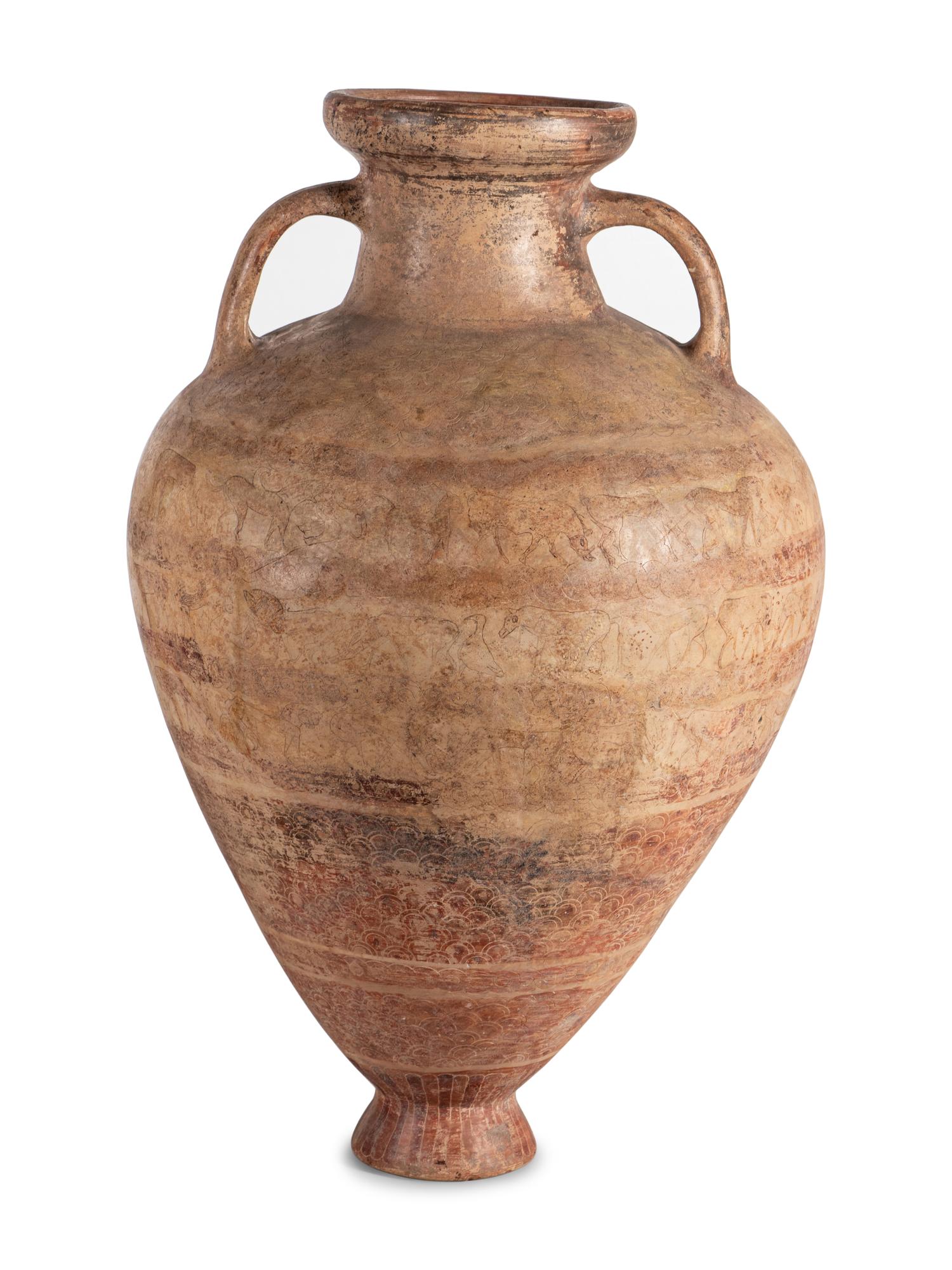 A Large Italo-Corinthian Scaled Neck Amphora