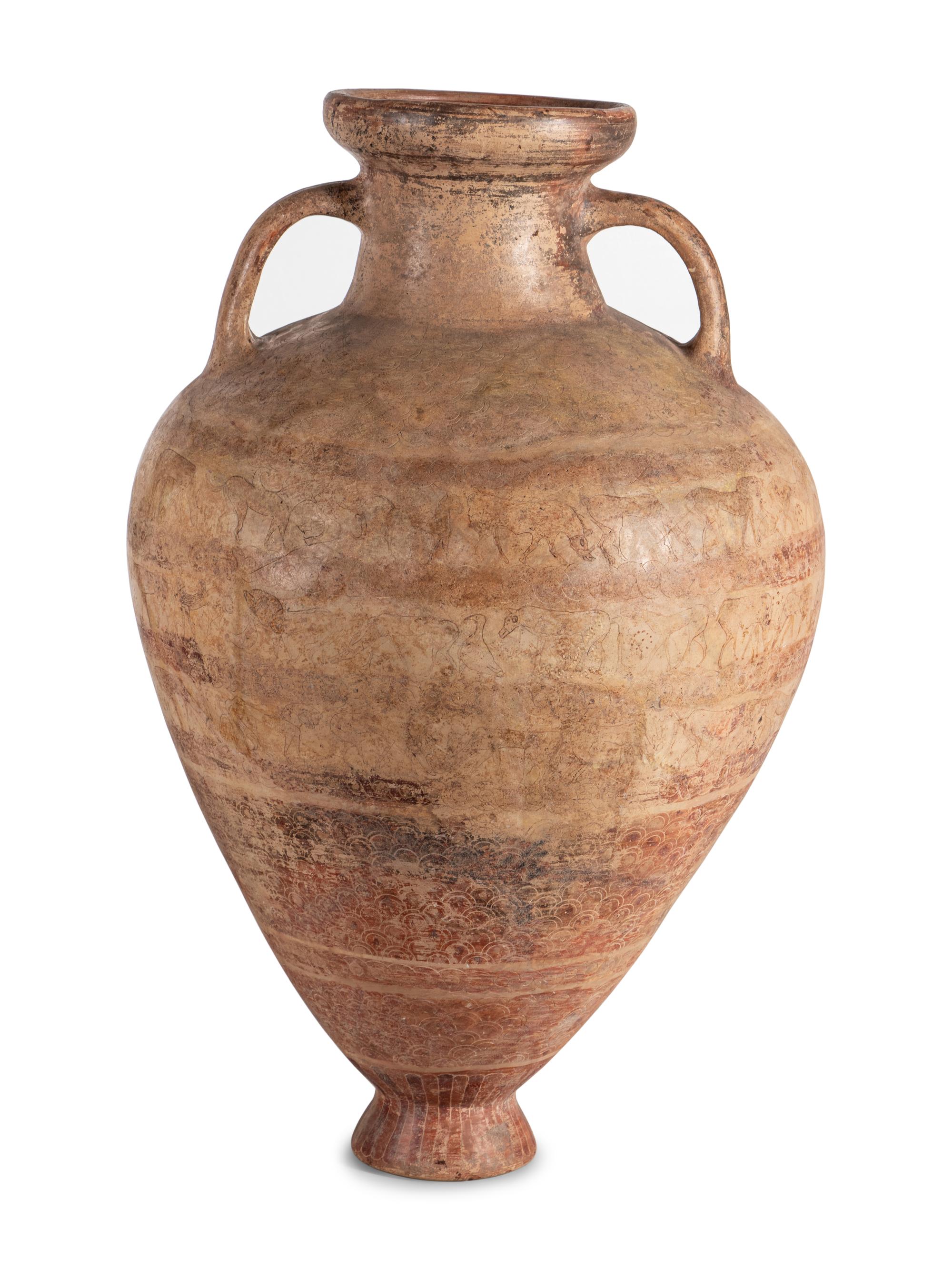 A Large Italo-Corinthian Scaled Neck Amphora