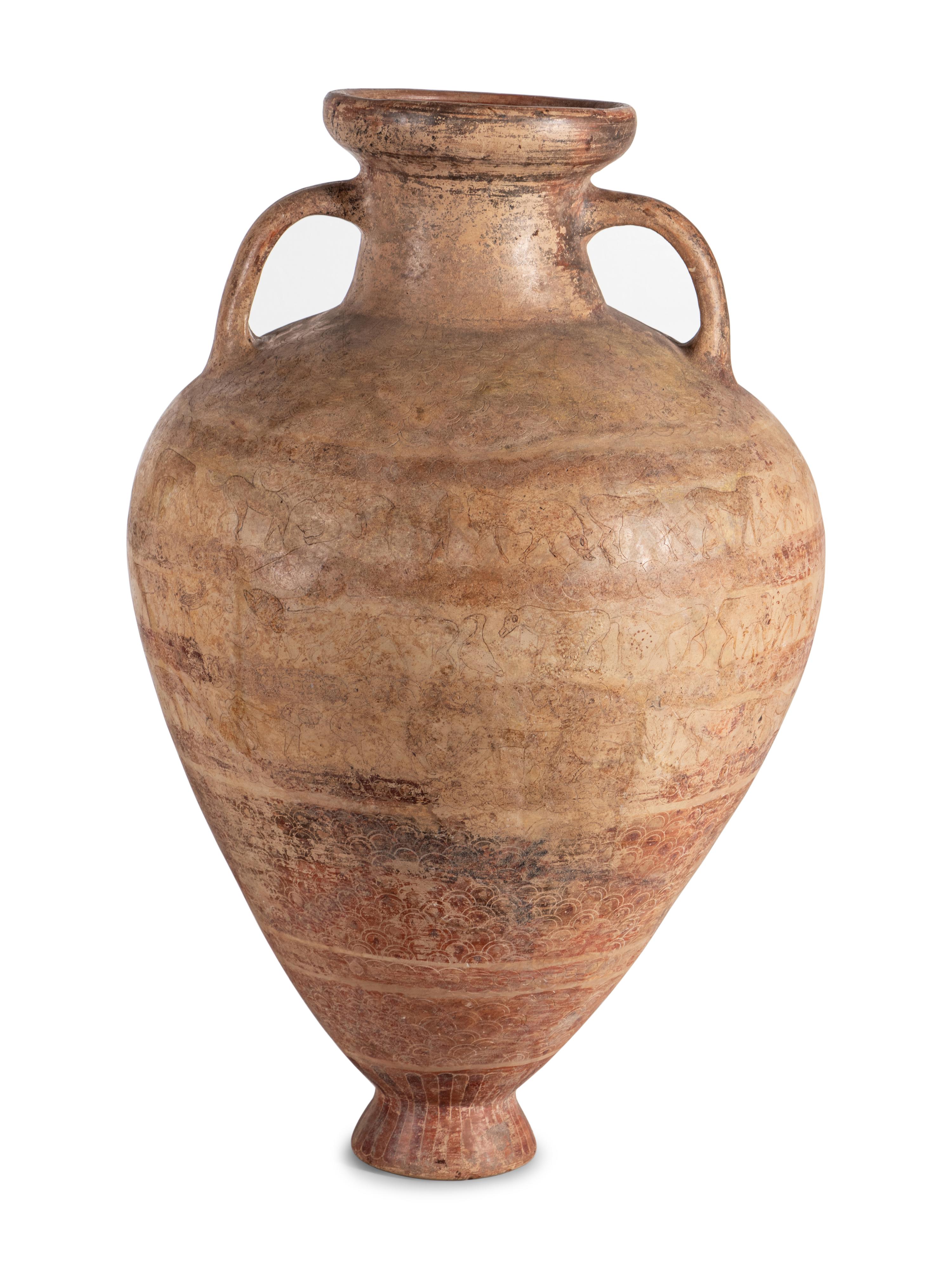 A Large Italo-Corinthian Scaled Neck Amphora
