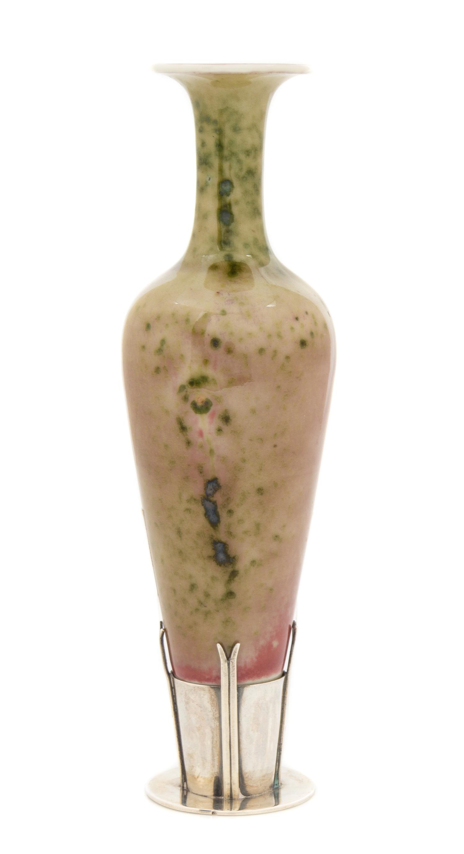 A Chinese Peach-Bloom Glazed Porcelain Amphora Vase KANGXI PERIOD OR LATER Height of vase 6 1/2 inches. — KANGXI PERIOD OR LATER
